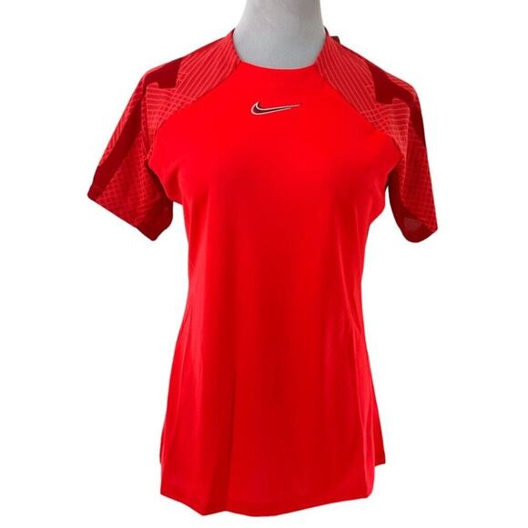 Nike Dri Fit Shirt Womens M Slim Fit Center Swoosh Raglan Activewear Pullover - Picture 1 of 7